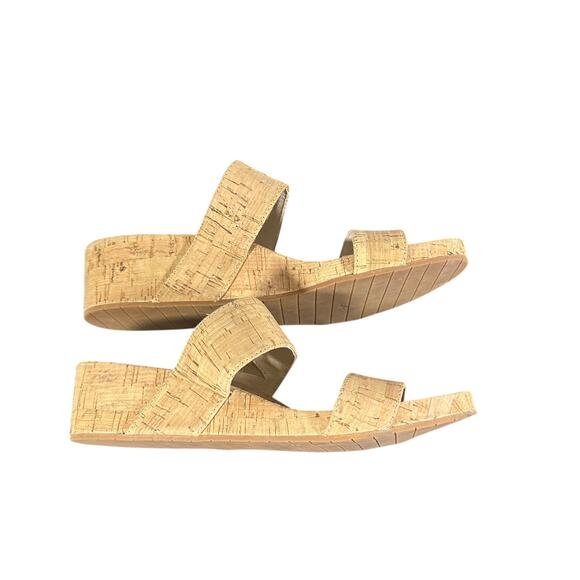Kenneth Cole Natural Cork Wedge Slide Sandals Size 8 Comfort Casual Summer - Picture 6 of 9